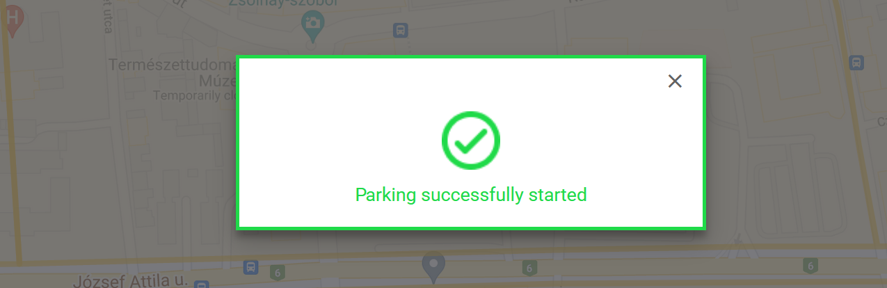 Succesful parking confirmation